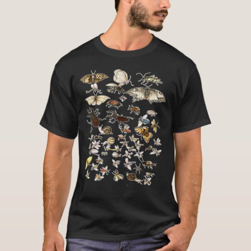 Collection of Insects Entomology Bugs Illustration T_Shirt