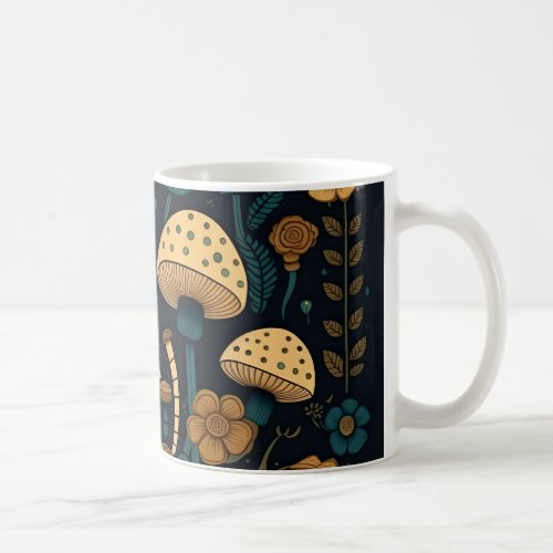 Collection of Mushrooms Illustration Coffee Mug