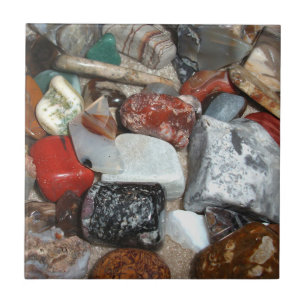 Collection of Polished Rocks Ceramic Tile