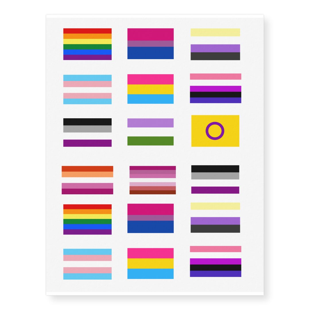 Collection Of Pride Flags Temporary Tattoos Zazzle 0750