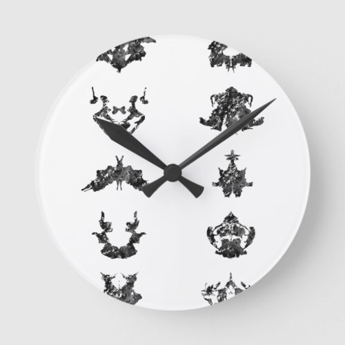 Collection of Rorschach inkblot tests Round Clock