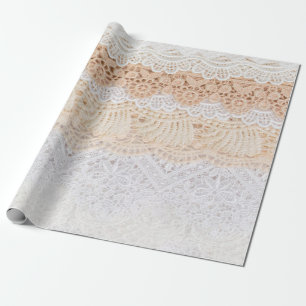 Collection of seamless ornamental floral lace trac wrapping paper