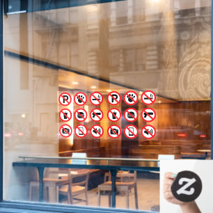 Collection of Shop Prohibited Utility Front Door Window Cling