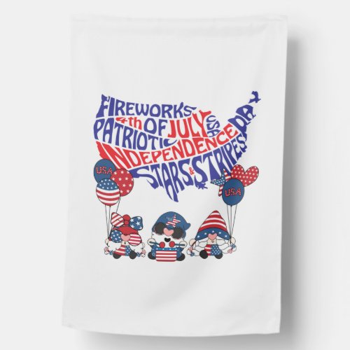 Collection of th of July Gnomes   House Flag