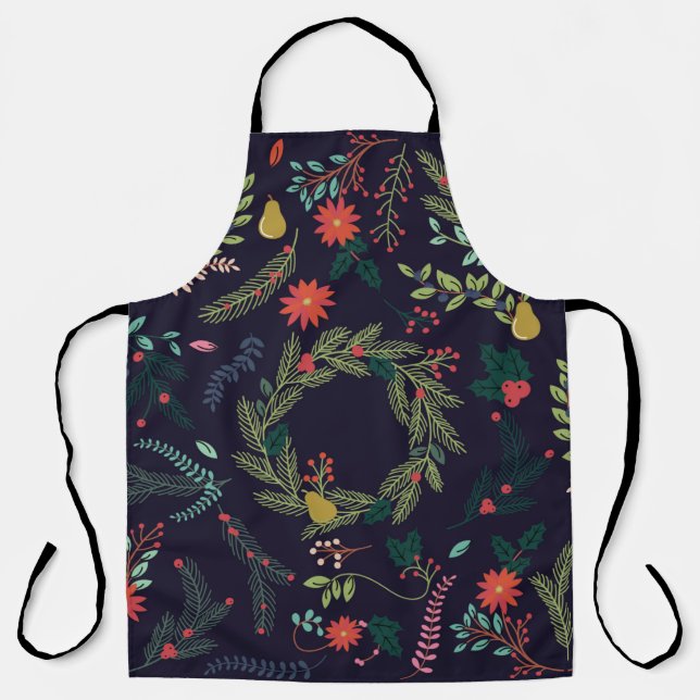 Collection of Vintage Style Hand Drawn Christmas H Apron (Front)