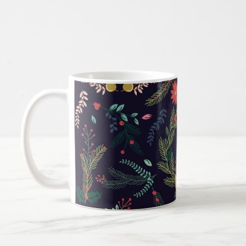 Collection of Vintage Style Hand Drawn Christmas H Coffee Mug