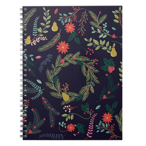 Collection of Vintage Style Hand Drawn Christmas H Notebook