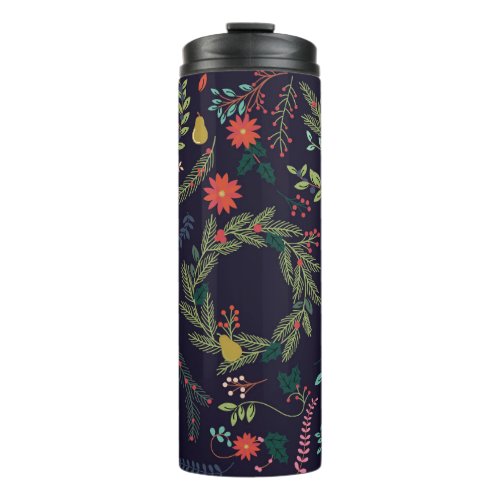 Collection of Vintage Style Hand Drawn Christmas H Thermal Tumbler