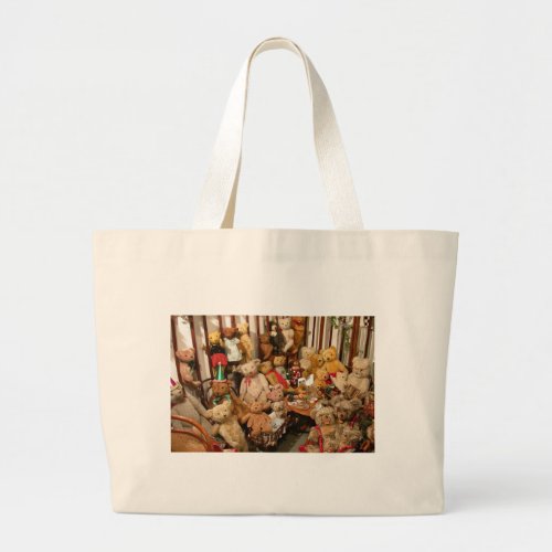 Collection Of Vintage Teddy Bears Large Tote Bag
