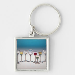 Collection of wine glasses, c.1755-60 keychain