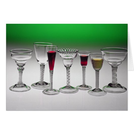 Collection of wine glasses with twist stems cards (Front Horizontal)