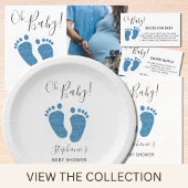 Budget Photo Couples Blue Baby Shower Invitation