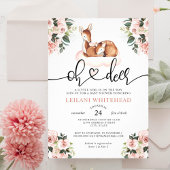 Drive By Oh Deer Baby Shower Watercolor Floral Invitation