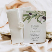 Elegant Olive Branch Bridal Shower Invitation