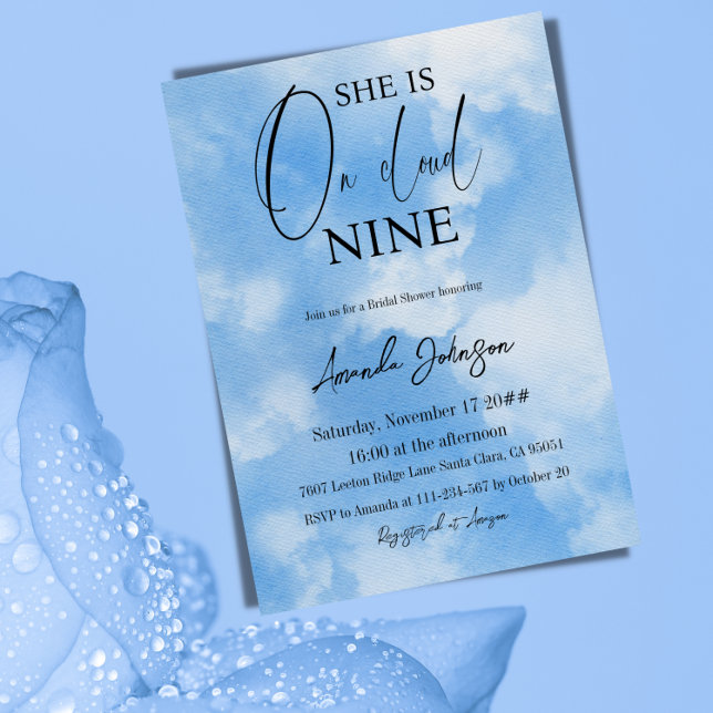 Dreamy Cloud Nine Boy Baby Shower Thank You Card