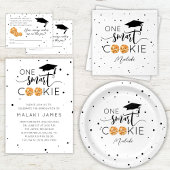 One Smart Cookie Black and White Graduation Party Invitation