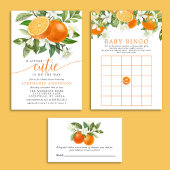 Orange Citrus Little Cutie On The Way Baby Shower Edible Frosting Rounds