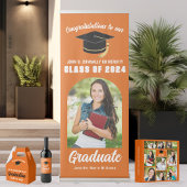 Orange White Graduation Personalized 2024 Graduate Thank You Card