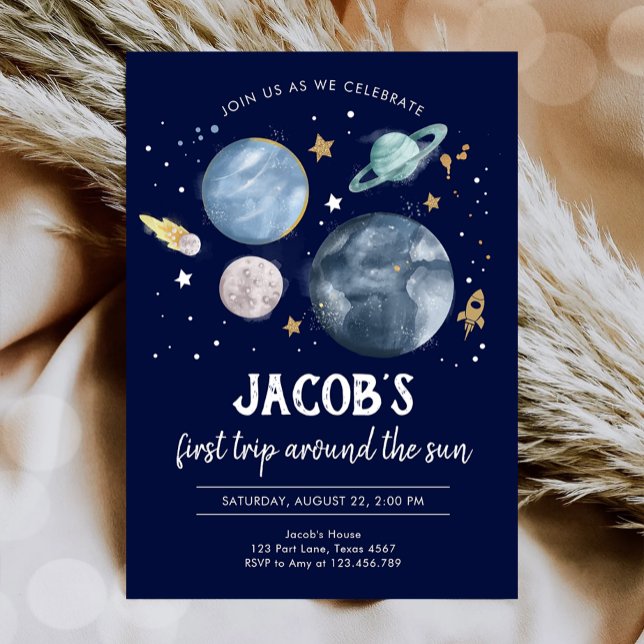 Outer Space Planets Boy Baby Shower Invitation Zazzle