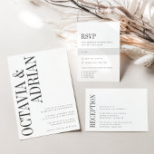 Parallel | Modern Black & Gold Typography Wedding Foil Invitation