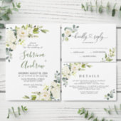 Elegant Eucalyptus White Roses Bridal Shower Gold Foil Invitation (Personalise this independent creator's collection.)