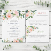 Blush Pink Flowers Watercolor Bridal Luncheon Invitation (Personalise this independent creator's collection.)