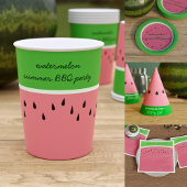 Watermelon Summer BBQ Party Personalized Paper Cup