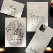 pearl ivory glitter brunch bubbly bridal shower invitation