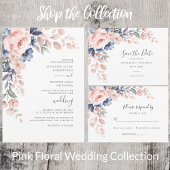 Budget Pink Floral Bridal Shower Invitation Stationery