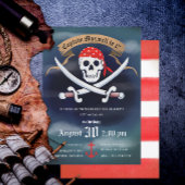 Ahoy Matey Pirate Ship Birthday Party Invitation