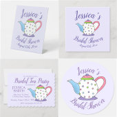 Pretty Pastel Teacups Tea Party Polka Dot Flower