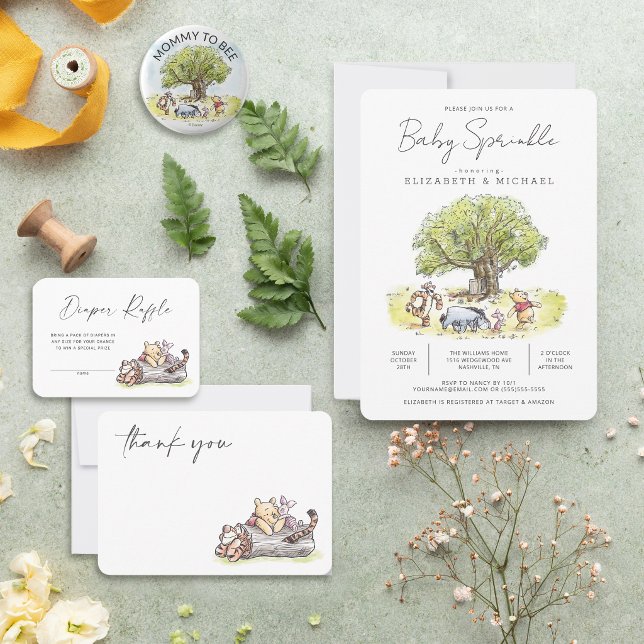 Pooh and Pals Watercolor Baby Shower  Postcard