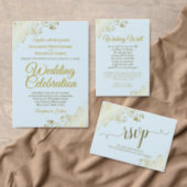 We Still Do Powder Blue & Gold Wedding Vow Renewal Invitation (Personalise this independent creator's collection.)