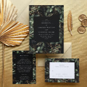 Premium Black Botanical Succulent Bridal Shower Invitation