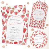 Strawberry Bridal Shower Invitation Postcard