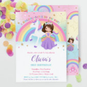 Princess and Unicorn Birthday Party Rainbow Castle Invitation