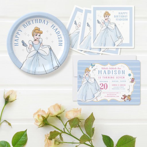 Princess Cinderella | Watercolor Birthday Invitation | Zazzle