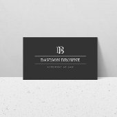 Professional Monogram Taupe Business Card