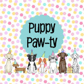 Puppy Dog Girl Birthday Pawty Invitation