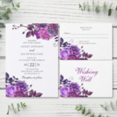 Watercolor purple flowers. Floral Save the Date Postcard (Personalise this independent creator's collection.)
