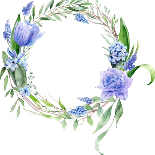  Mobiusea Creation Light Blue Floral Watercolor Wedding