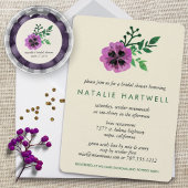 Purple Pansy Custom Bridal Shower Candy Favor Candy Tin