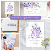 Script Name Blush Purple Wildflowers Monogram Wireless Charger
