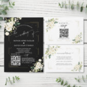 QR Code Roaring 20s Gold Art Deco Wedding  Invitation (Personalise this independent creator's collection.)