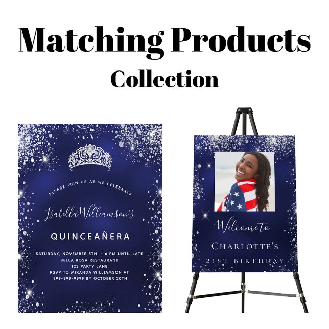 クリミナルガールズ INVITATION The Best Price d2ldlup Quinceanera navy blue glitter dress invitation | Zazzle
