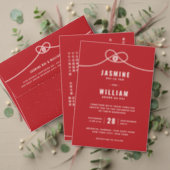 Red Knot Union Double Happiness Chinese Wedding Place Card (Personalise this independent creator's collection.)