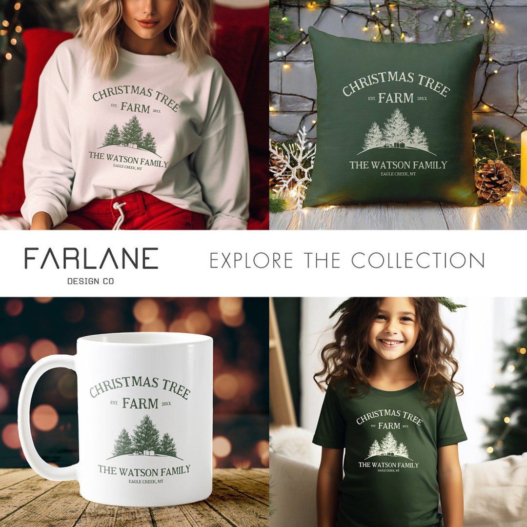Custom Family Name Christmas Tree Farm Retro Label Zazzle Custom Family Name Christmas Tree Farm Retro Label Zazzle