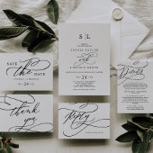 Romantic Calligraphy | Flourish Monogram Wedding Invitation