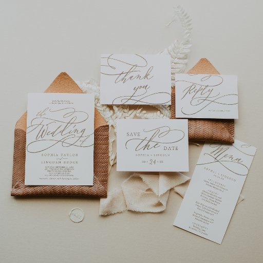 Romantic Gold Calligraphy Return Address Label