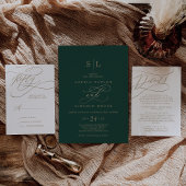 Romantic Green Calligraphy Flourish The Wedding Of Invitation